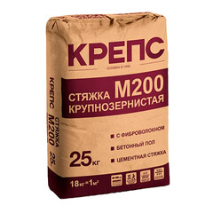 Ровнитель (стяжка пола) первичный Крепс М200 быстротвердеющий армированный 25 кг