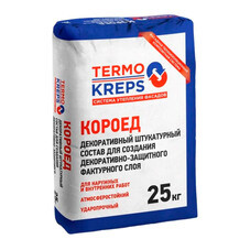 Штукатурка декоративная Крепс Termokreps Короед 2,5 мм под покраску 25 кг