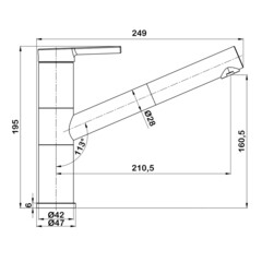 Смеситель для кухни Swedbe Selene Plus нержавеющая сталь с поворотным изливом с вытяжной лейкой однорычажный (7043) - фото 2