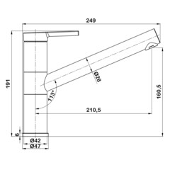 Смеситель для кухни Swedbe Selene Plus нержавеющая сталь с поворотным изливом однорычажный (7042) - фото 2
