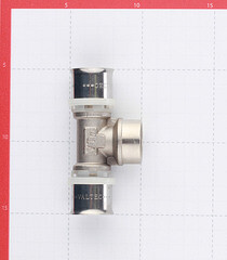 Тройник VALTEC (VTm.232.N.260526) 26(пресс) х 3/4 ВР(г) х 26(пресс) - фото 4