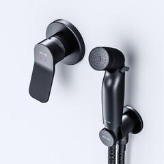 Смеситель с гигиеническим душем встраиваемый AM.PM X-Joy со скрытой частью в комплекте черный (F40H85A22) - фото 9