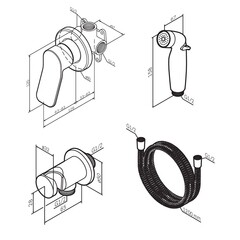 Смеситель с гигиеническим душем встраиваемый AM.PM X-Joy со скрытой частью в комплекте черный (F40H85A22) - фото 2