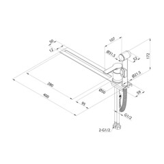 Смеситель с гигиеническим душем Milardo Tidy с установкой на унитаз черный матовый (001BL00M08) - фото 2