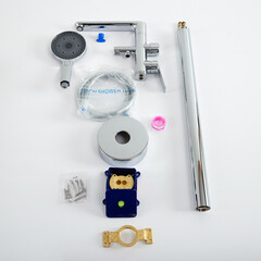 Смеситель для ванны напольный Cezares Comfort хром однорычажный со средним изливом с лейкой (COMFORT-VDP-01) - фото 4