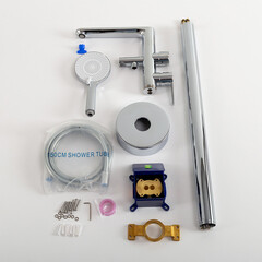 Смеситель для ванны напольный Cezares Lux хром однорычажный со средним изливом с лейкой (LUX-VDP-01) - фото 4