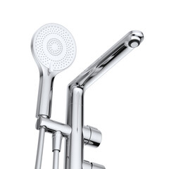 Смеситель для ванны напольный Cezares Lux хром однорычажный со средним изливом с лейкой (LUX-VDP-01) - фото 3