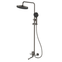 Душевая система Lemark Siberia с верхним душем с лейкой с изливом графит (LMF-7026B-GM)