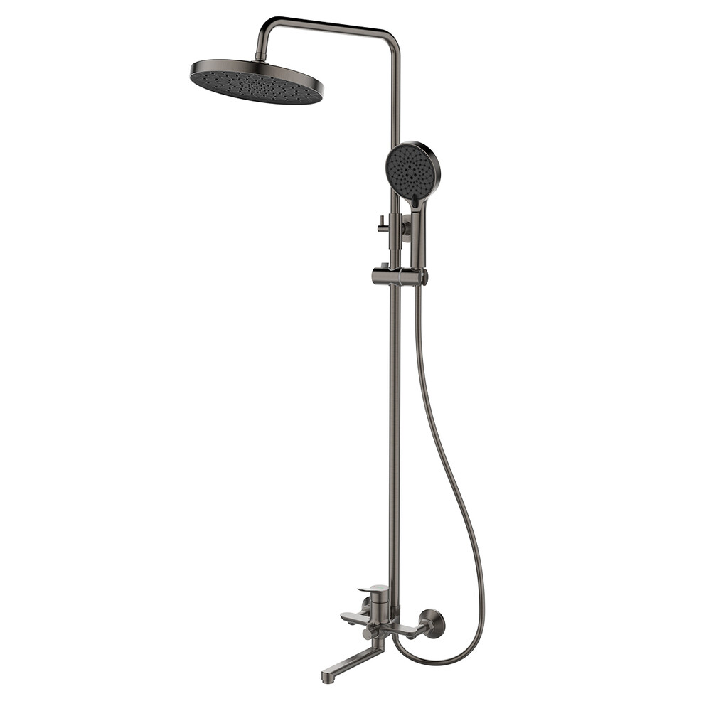 

Душевая система Lemark Siberia с верхним душем с лейкой со смесителем графит (LMF-7026B-GM)