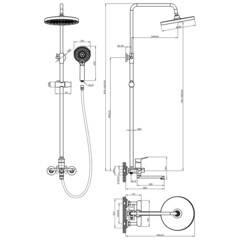 Душевая система Lemark Siberia с верхним душем с лейкой с изливом золото (LMF-7026B-BRG) - фото 2