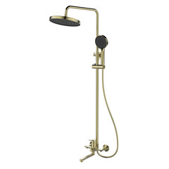Душевая система Lemark Siberia с верхним душем с лейкой с изливом золото (LMF-7026B-BRG)