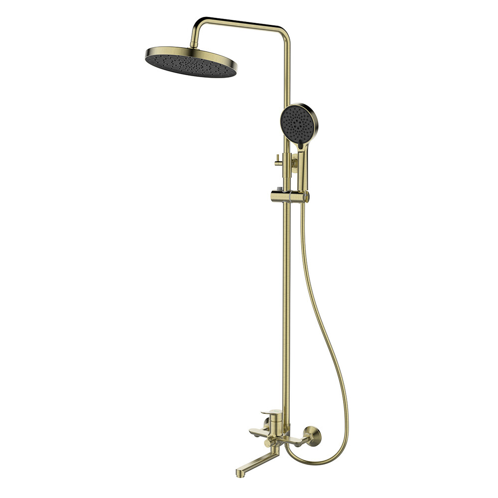 

Душевая система Lemark Siberia с верхним душем с лейкой со смесителем золото (LMF-7026B-BRG)