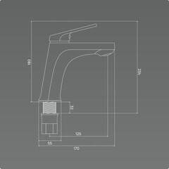 Смеситель для раковины РМС однорычажный черный (PL7BL-001F) - фото 2