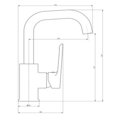 Смеситель для раковины Esko Lagos Gun Metal однорычажный графит (LG26MGM) - фото 2