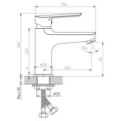 Смеситель для раковины Esko Lagos Gun Metal однорычажный графит (LG26GM) - фото 2