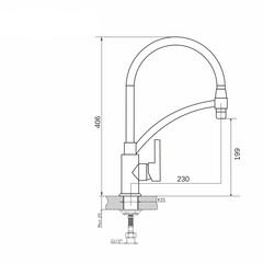 Смеситель для кухни Mixline ML33-108GR City Graphite графит гибкий излив однорычажный (556596) - фото 2