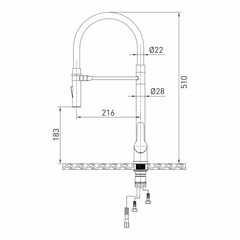 Смеситель для кухни Mixline MLSS-0402BL графит с высоким изливом однорычажный (556021) - фото 2