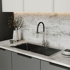 Смеситель для кухни Mixline MLSS-0402 сатин с высоким изливом однорычажный (556020) - фото 3