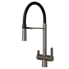 Смеситель для кухни Mixline MLSS-0401 сатин с высоким изливом с подключением к фильтру однорычажный (556013) - фото 1