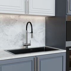 Смеситель для кухни Mixline MLSS-0401 сатин с высоким изливом с подключением к фильтру однорычажный (556013) - фото 3