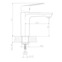 Смеситель для раковины Mixline ML15-04 однорычажный хром (556655) - фото 2