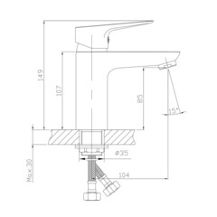 Смеситель для раковины Mixline ML14-04GR однорычажный графит (556601) - фото 2