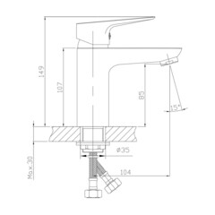 Смеситель для раковины Mixline ML14-04BL однорычажный черный (556600) - фото 2