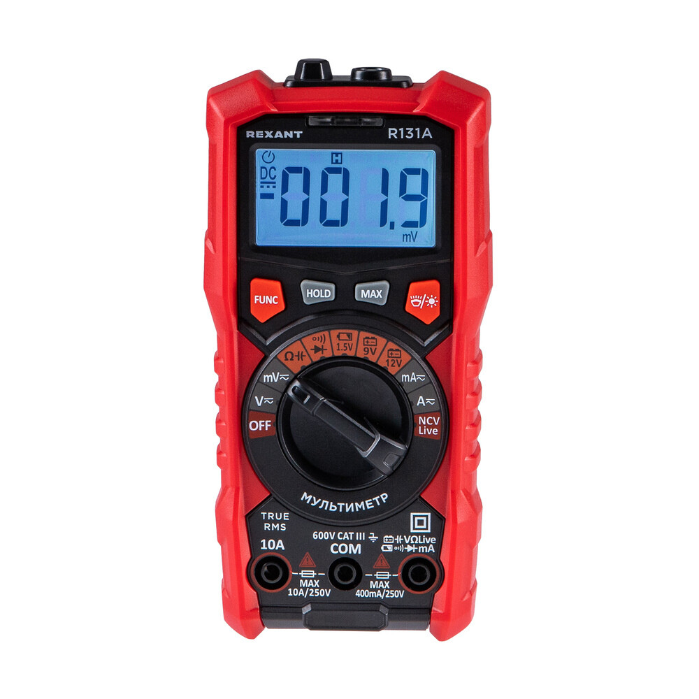 Изображение товара Портативный цифровой мультиметр Rexant R131A для измерений и тестирования электросистем
