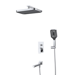 Душевая система BelBagno Due встраиваемая с верхним душем с лейкой с изливом хром (DUE-VDSET-CRM)