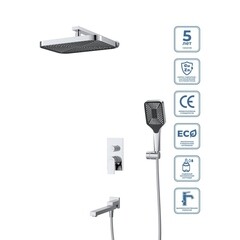 Душевая система BelBagno Due встраиваемая с верхним душем с лейкой с изливом хром (DUE-VDSET-CRM) - фото 2