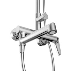 Душевая система BelBagno Unique с верхним душем с лейкой с изливом хром (UNIQUE-VSCM-CRM) - фото 4