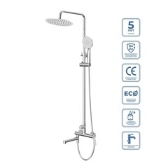 Душевая система BelBagno Unique с верхним душем с лейкой с изливом хром (UNIQUE-VSCM-CRM) - фото 2