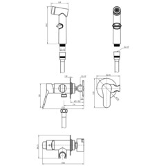 Смеситель с гигиеническим душем встраиваемый Lemark Siberia со скрытой частью в комплекте графит (LMF-7058B-GM) - фото 2