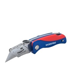 Нож строительный Workpro 19 мм с трапециевидным выдвижным лезвием складной пластиковый корпус 6 лезвий - фото 9
