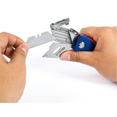 Нож строительный Workpro 19 мм с трапециевидным выдвижным лезвием складной пластиковый корпус 6 лезвий - фото 10