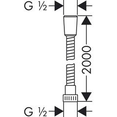 Шланг для душа Hansgrohe Metaflex 2000 мм ПВХ хром (28264000) - фото 2