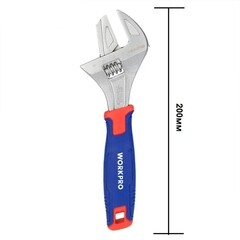 Ключ разводной Workpro 200 мм с двухкомпонентной рукояткой - фото 5