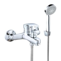 Смеситель для ванны РМС хром однорычажный с коротким изливом с лейкой (SL85-009E) - фото 1