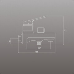 Смеситель для ванны РМС хром однорычажный с коротким изливом без лейки (PL7CH-009E) - фото 3