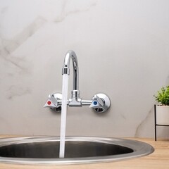 Смеситель для кухни РМС хром с поворотным изливом двухвентильный (SL119-362) - фото 4