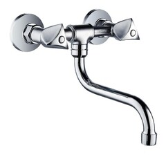 Смеситель для кухни РМС хром с поворотным изливом двухвентильный (SL119-361) - фото 1