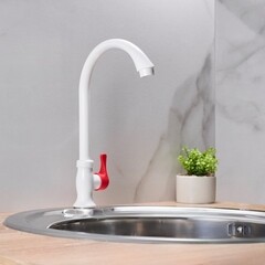 Кран для холодной воды для кухни РМС белый однорычажный (PL3-269F-1) - фото 4