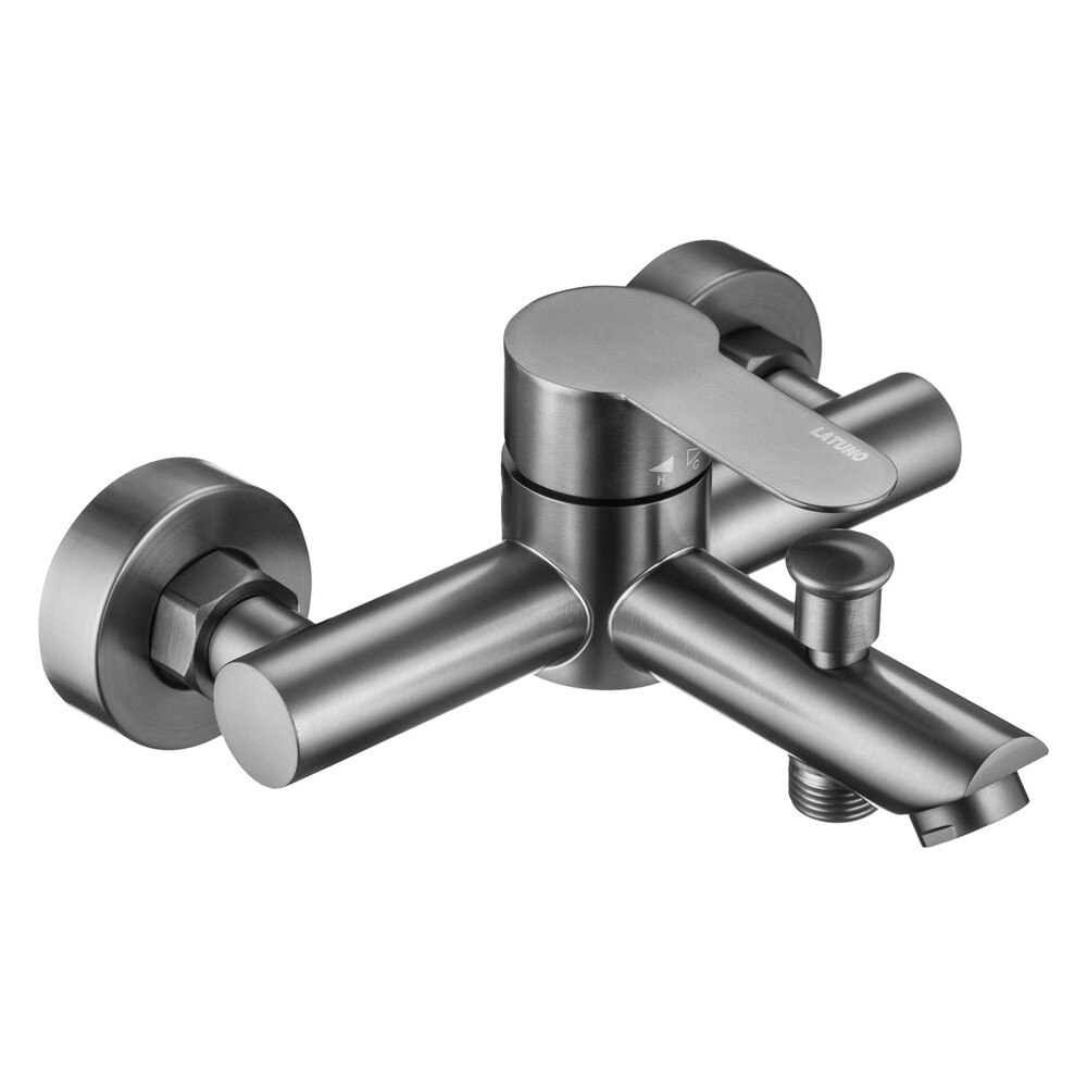 

Смеситель для ванны Pura Latuno Swedbe графит однорычажный с коротким изливом без лейки (L11303GT)