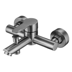 Смеситель для ванны Pura Latuno Swedbe графит однорычажный с коротким изливом без лейки (L11303GT) - фото 3