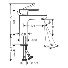 Смеситель для раковины Hansgrohe Vernis Blend однорычажный черный (71580670) - фото 3