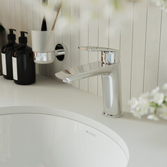 Смеситель для раковины Aqueduto Suave однорычажный хром (SUA0200) - фото 3