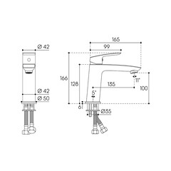 Смеситель для раковины Aqueduto Suave однорычажный хром (SUA0200) - фото 2