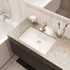 Смеситель для раковины Aqueduto BASE однорычажный хром (BAS0200) - фото 4