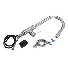 Смеситель для кухни Tokito нержавеющая сталь с высоким изливом с вытяжной лейкой однорычажный (TOK-AIS-1025SS) - фото 9