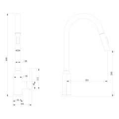 Смеситель для кухни Tokito Aisai графит с высоким изливом с вытяжной лейкой однорычажный (TOK-AIS-1025GM) - фото 2